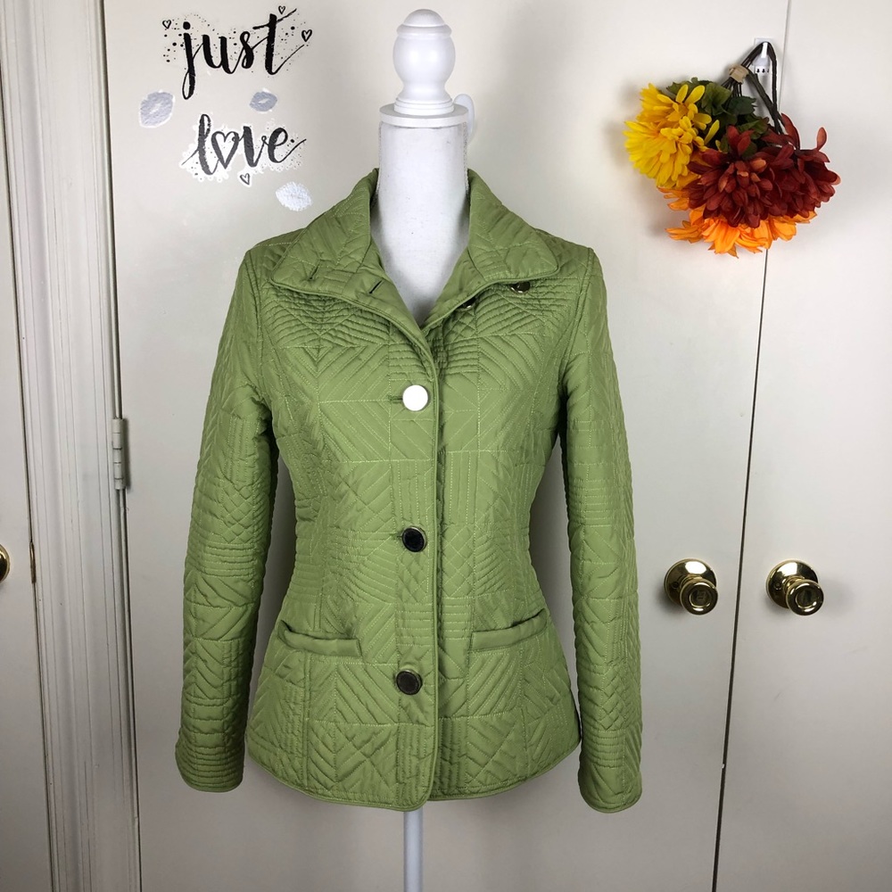 Weatherproof Button Up Jacket Quilted Pockets Sm - image 1